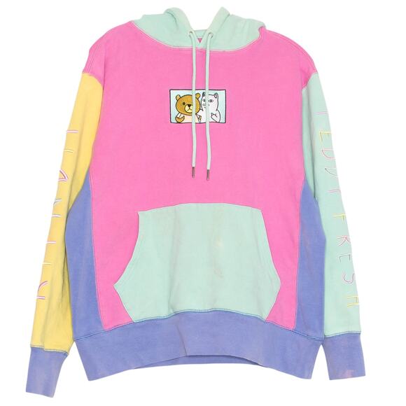 Ripndip Teddy Fresh Unisex Hoodie Kawaii Retro Streetwear Color Block Medium - Picture 1 of 10